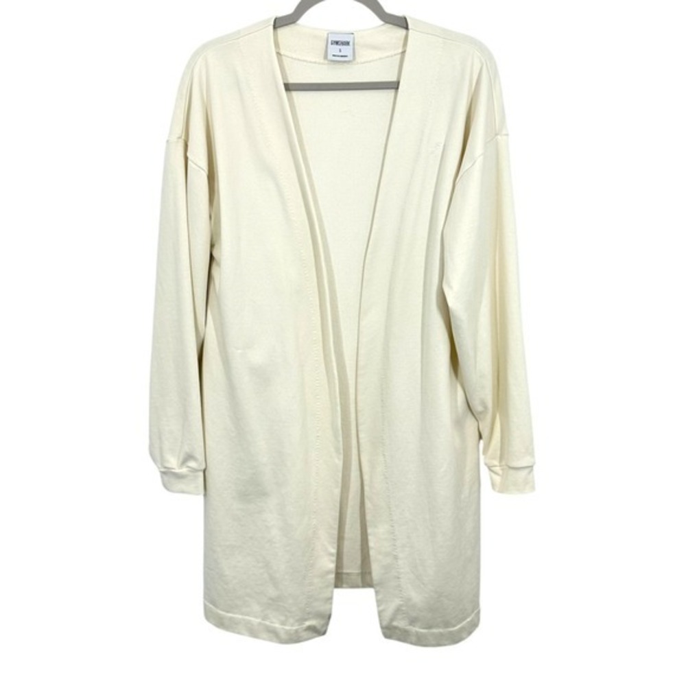 Gymshark Women's Size Small Cream Open Front‎ Long Sleeve Cardigan Sweater Top